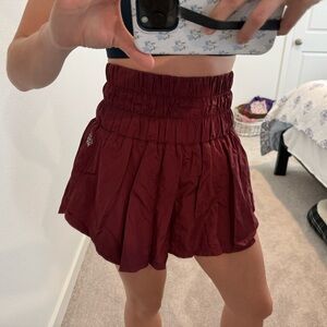 Free people movement medium High-Waist Maroon Skort
